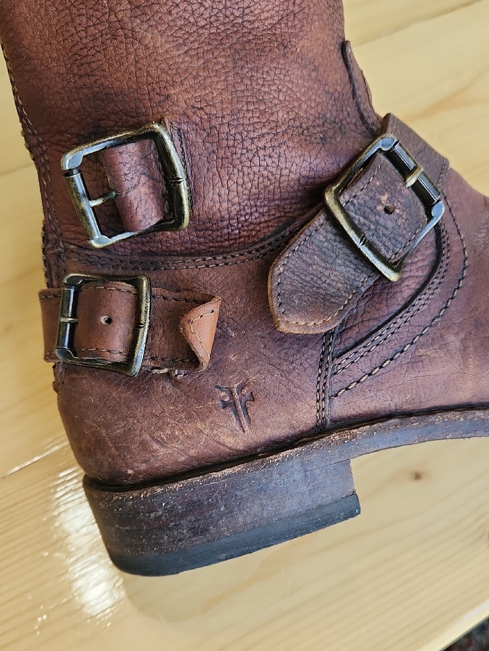 Frye Veronica Back Zip Tall Boots Three Buckles Riding 7.5 - Picture 11 of 17
